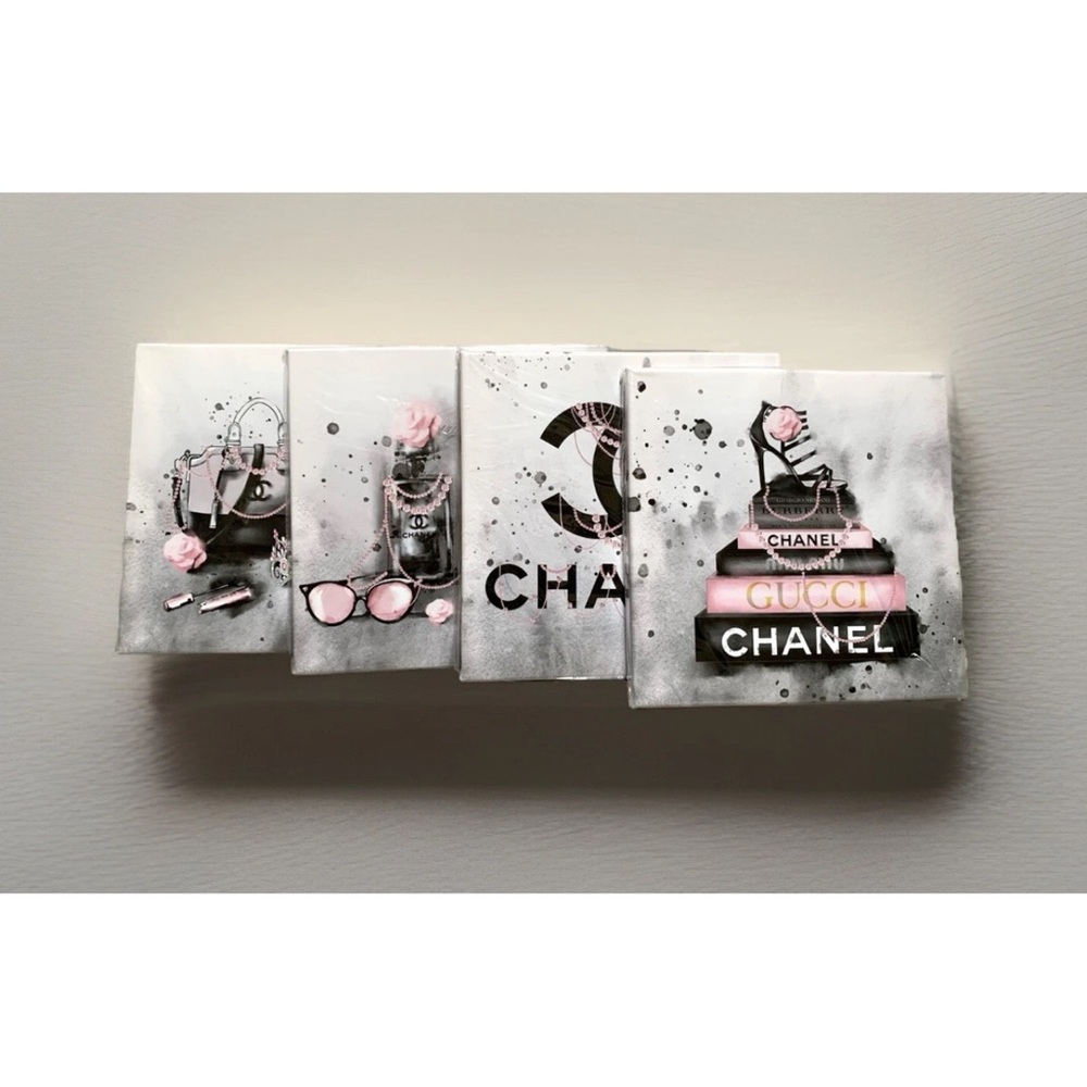 Luxury Themed Wall Art Decor - Black, White, Pink